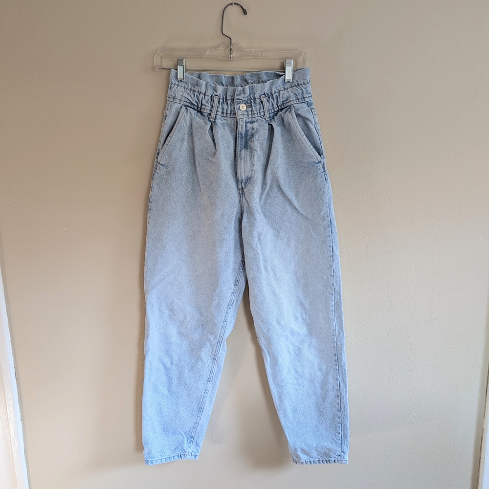Zara Light Wash Retro High Rise Denim Jeans Size Small
